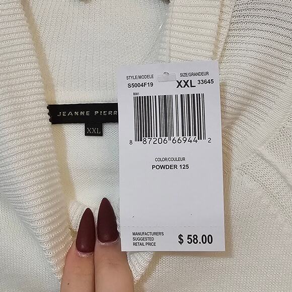 NWT Jeanne Pierre Long Sleeve Turtleneck "Powder" Sweater Size XXL - Picture 2 of 3